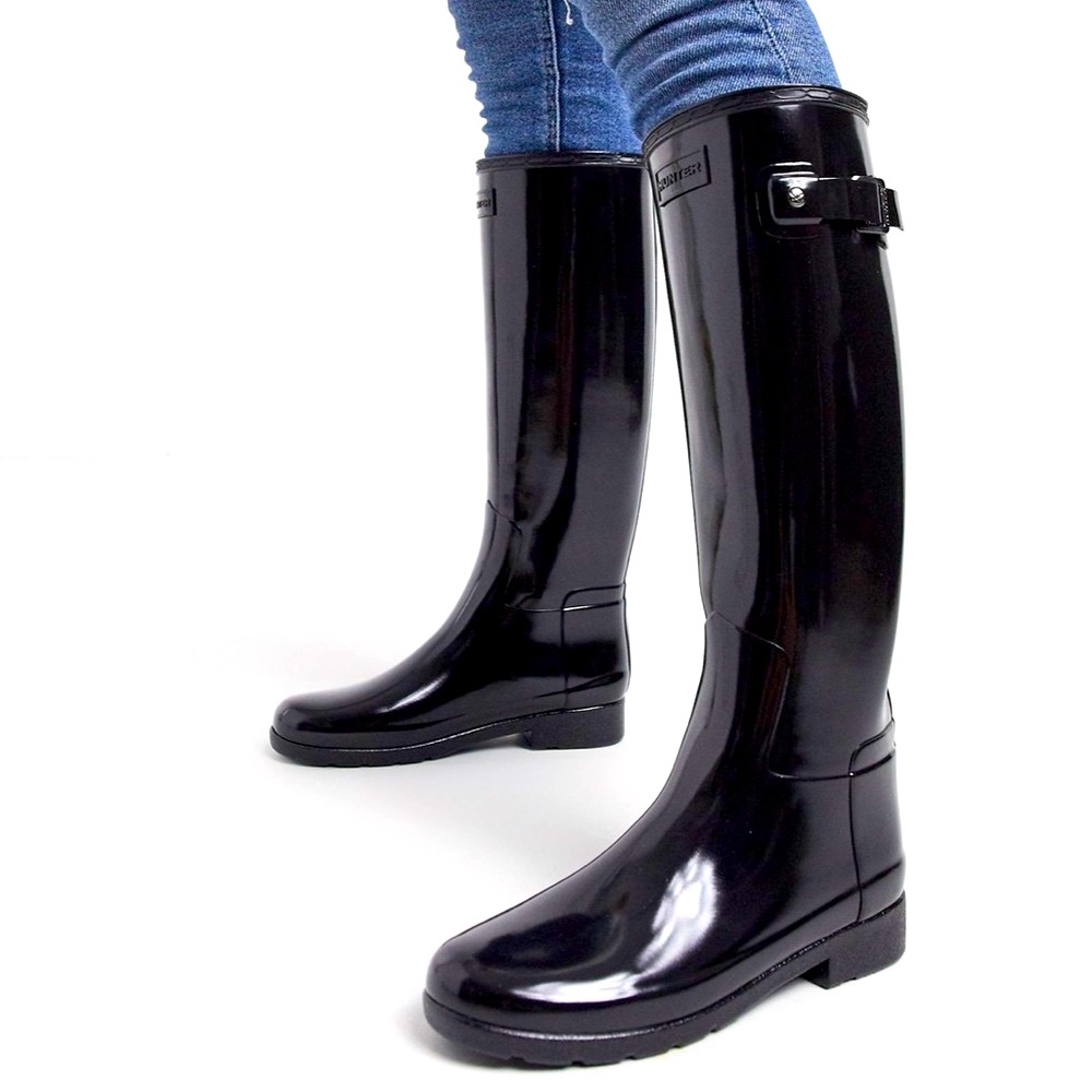 NEW Hunter Refined Original Tall Wellington Black Gloss Rain Waterproof Boot